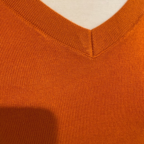 Premise Orange VNeck Sweater - Picture 2 of 5
